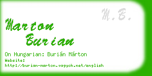 marton burian business card